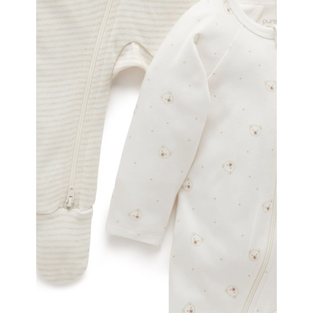 Purebaby Zip Babygro 2 pack - Image 11
