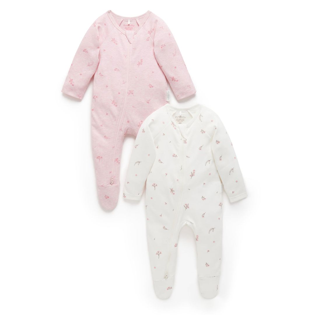 Purebaby Zip Babygro 2 pack - Image 15