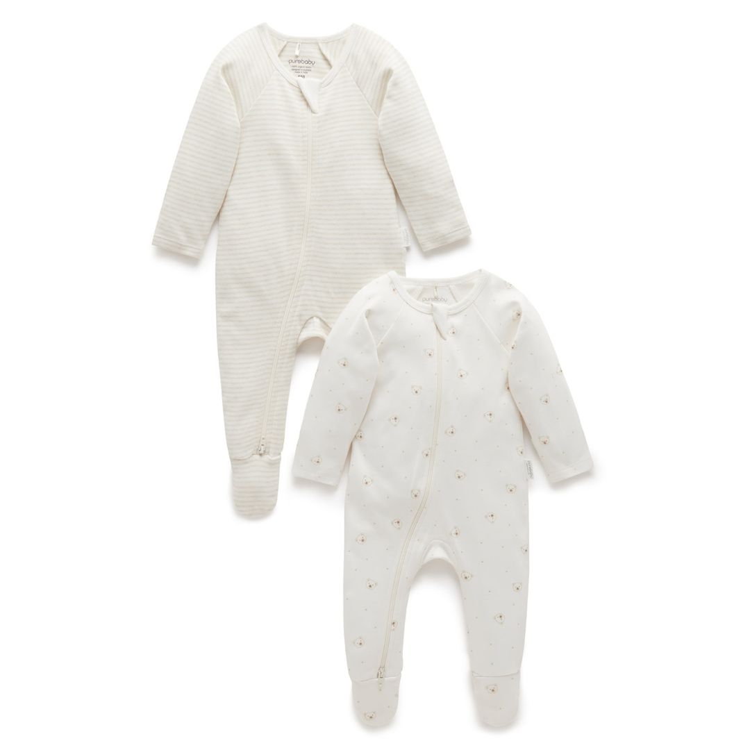 Purebaby Zip Babygro 2 pack - Image 12