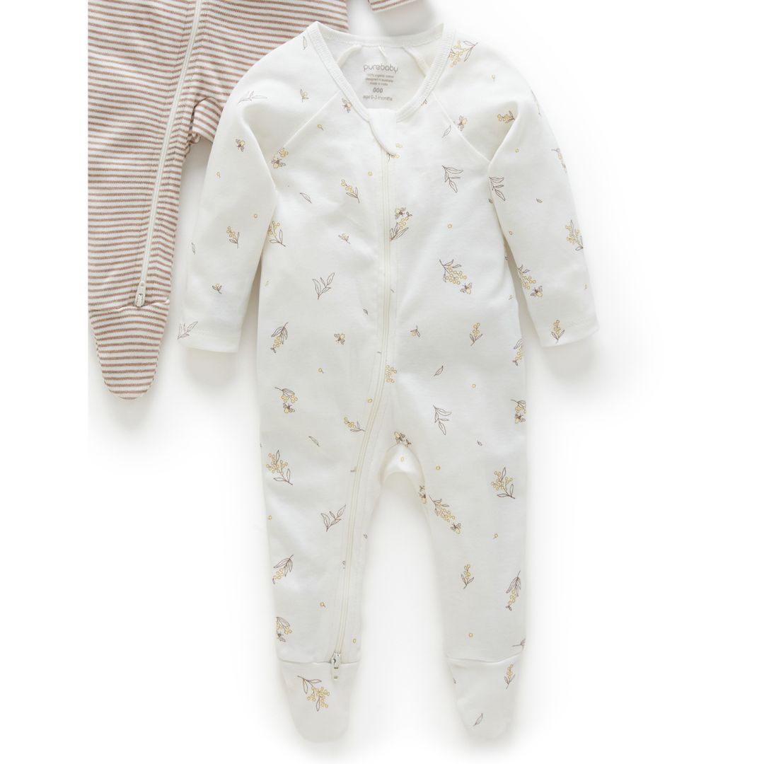 Purebaby Zip Babygro 2 pack - Image 6